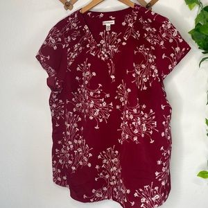 Croft & Barrow floral short sleeve Blouse sz 2X